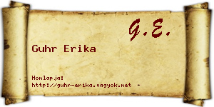 Guhr Erika névjegykártya